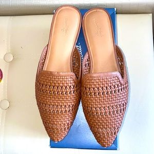 Pre-💖 Whisper Cognac Faux Leather Cable Slides